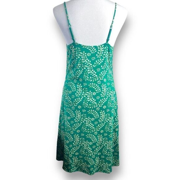 Gap Women's M Cinch Chest Slip Dress Green Cream Leaf Print Fairycore Coquette - Picture 2 of 9